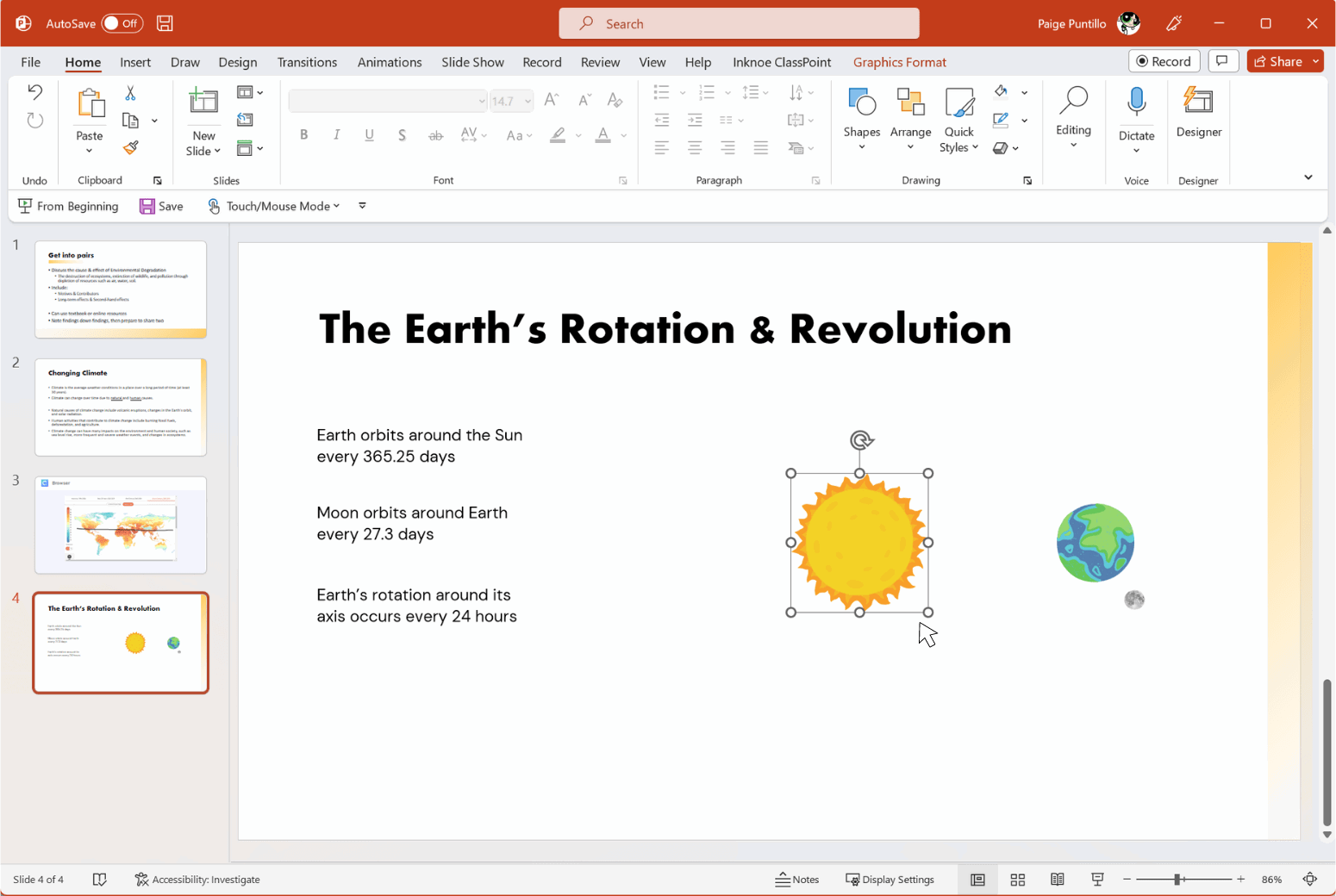 Design slide with objects to drag