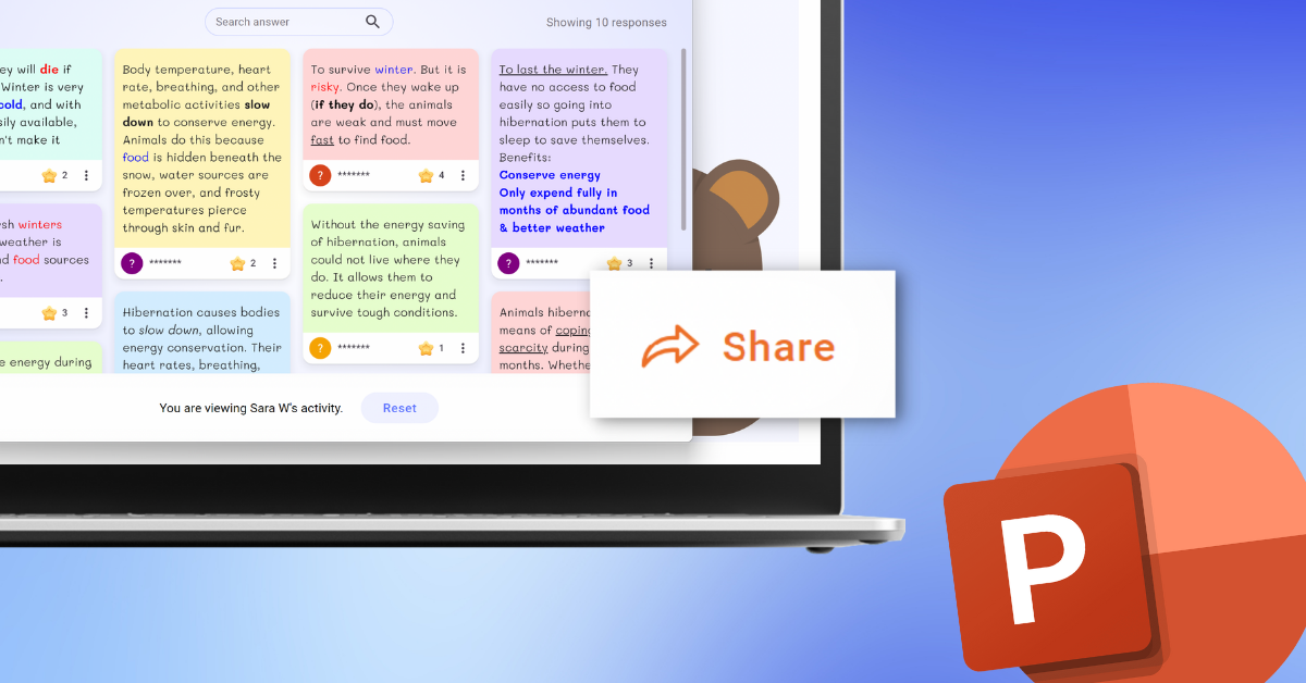 ClassPoint Share Activity: Share Fun Student Submissions Anytime, Anywhere