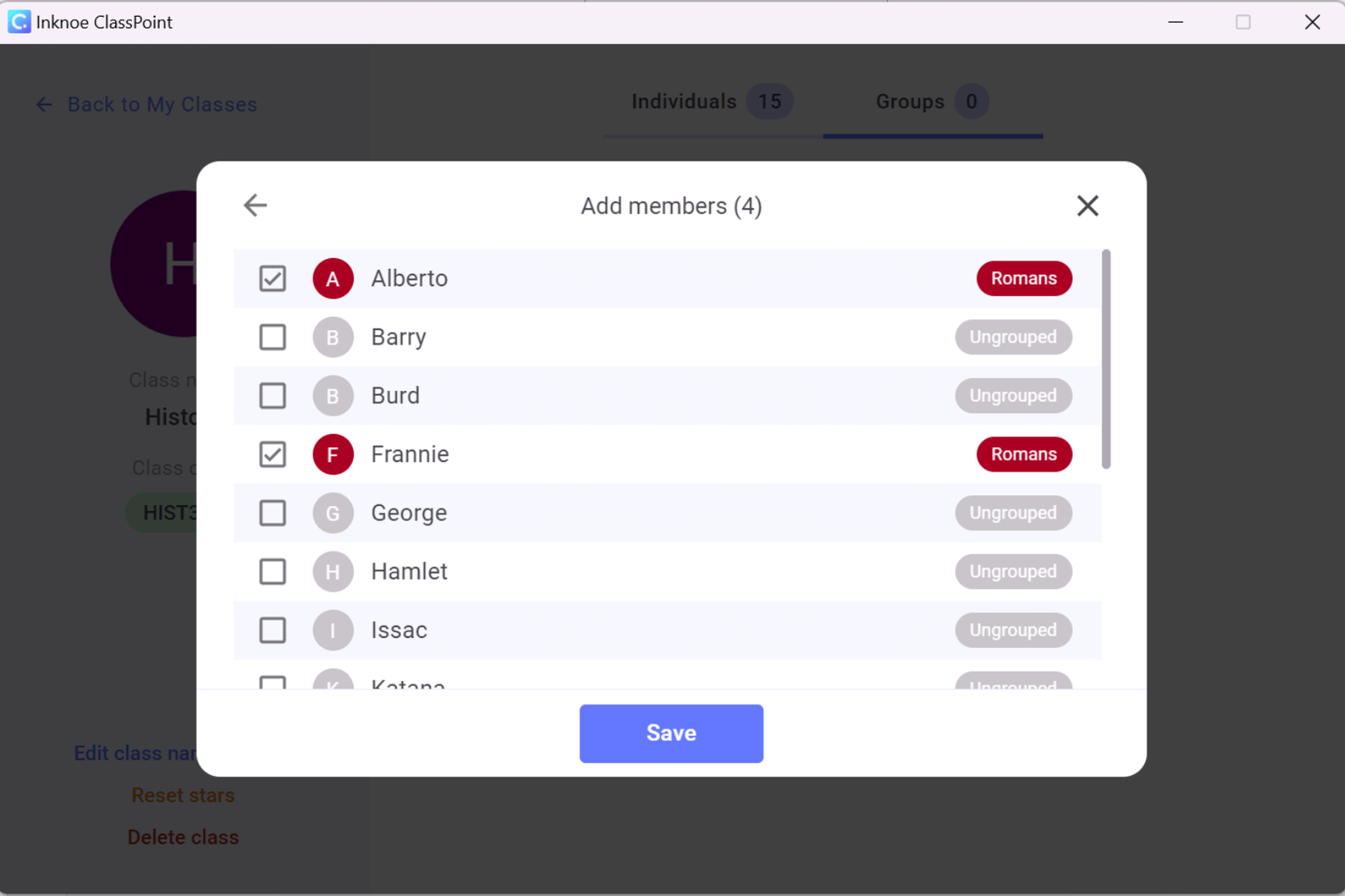 Grouping of Students in PowerPoint