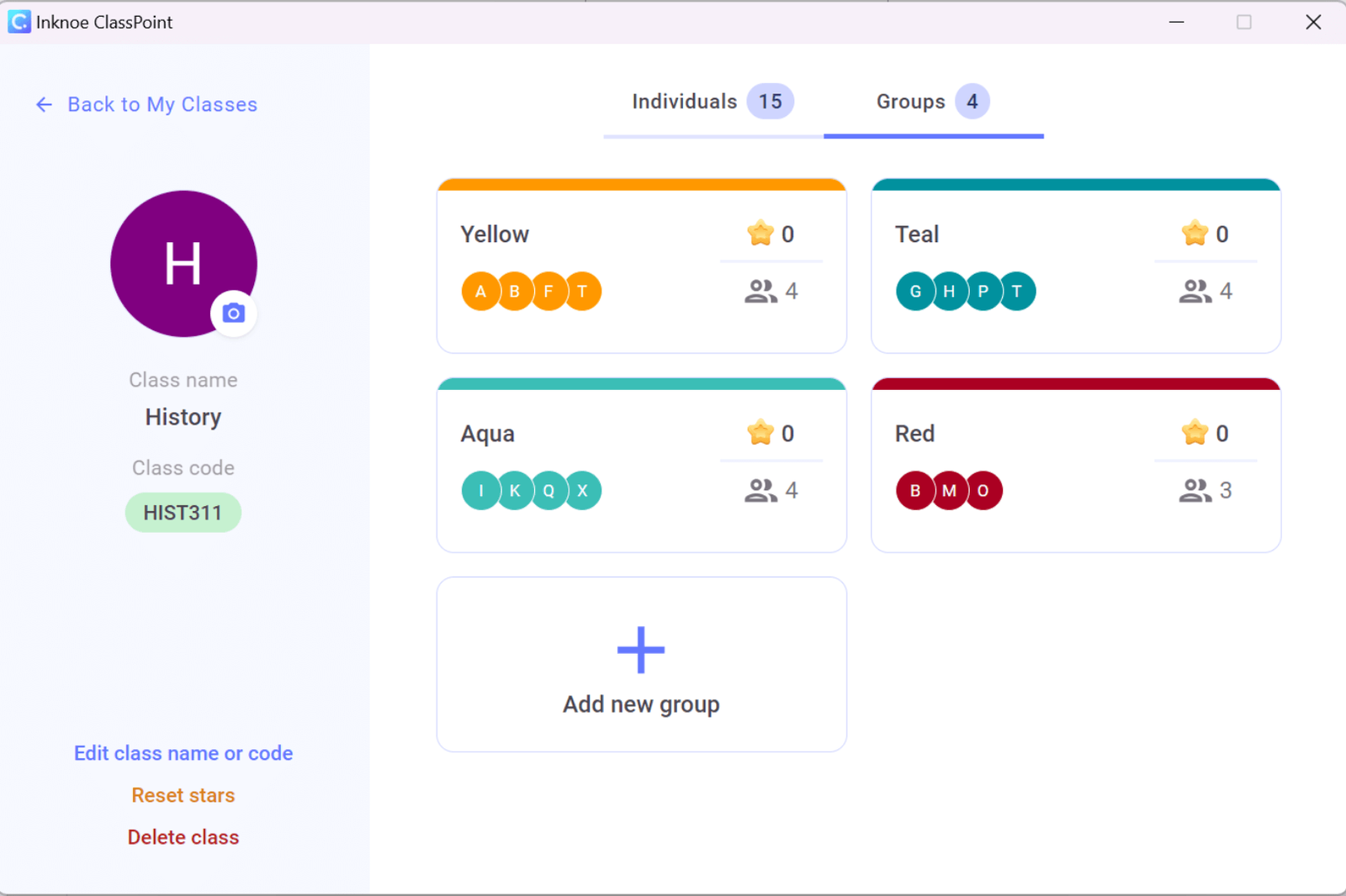 Agrupación de alumnos en PowerPoint