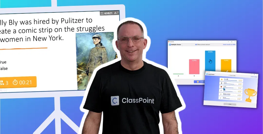 Michigan teacher demonstrates how phones in the classroom boost engagement using ClassPoint interactive tools