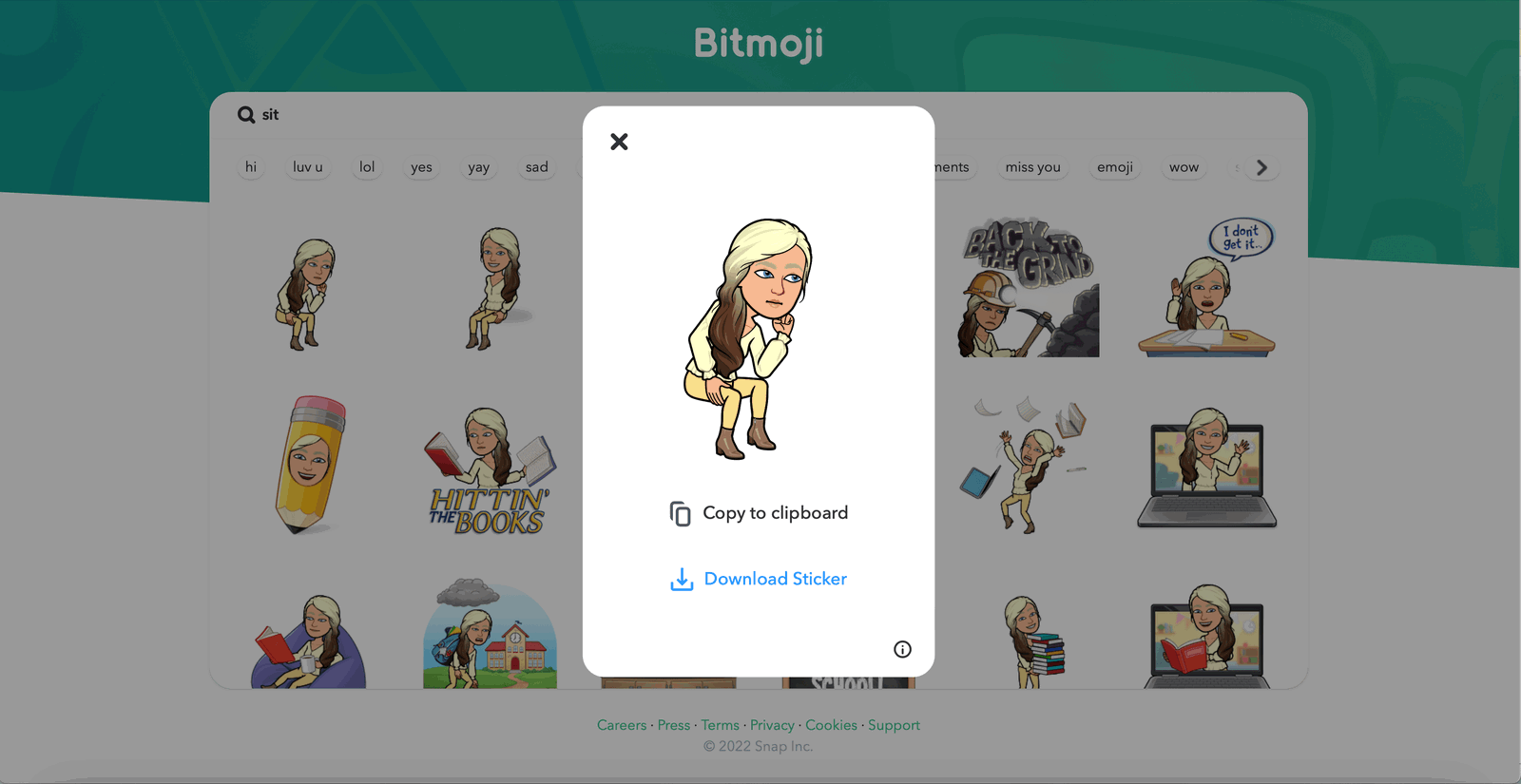 从 bitmoji.com 下载 Bitmoji