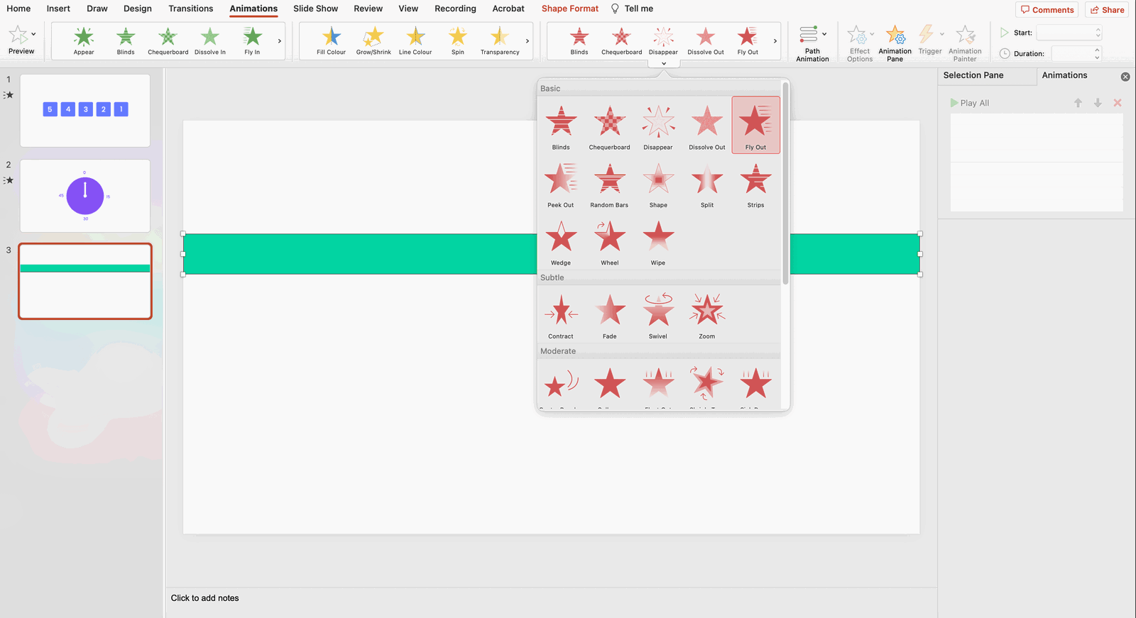 Cara Menambah Pemasa pada PowerPoint - Kaedah Pemasa Kira Detik Bar Jam langkah 3