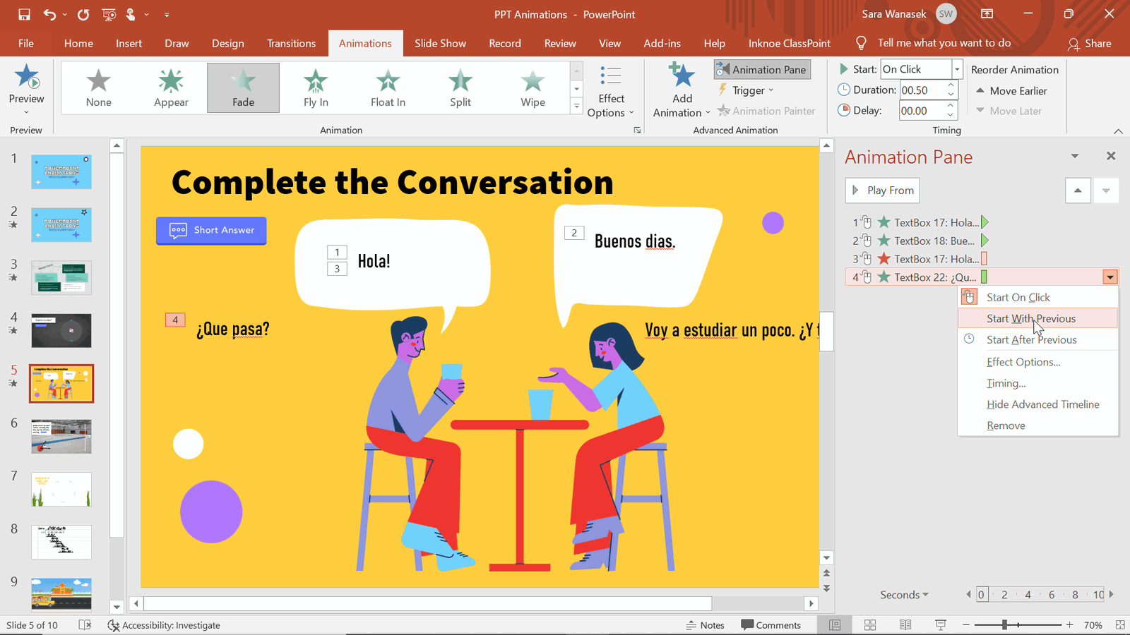 powerpoint presentation animation examples