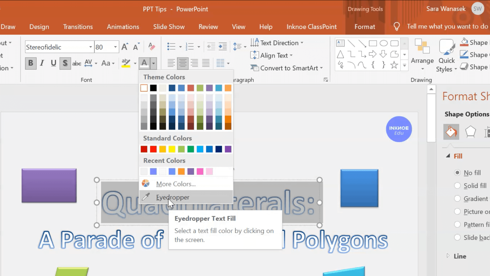 Produktiviti dalam PowerPoint Petua 3 - Eyedropper