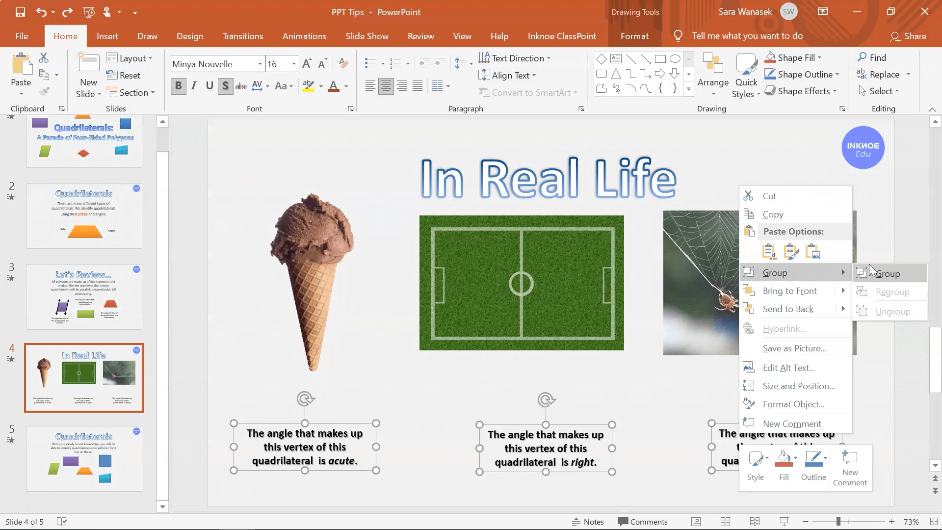 Productivité dans PowerPoint Astuce 7 - Grouper les objets