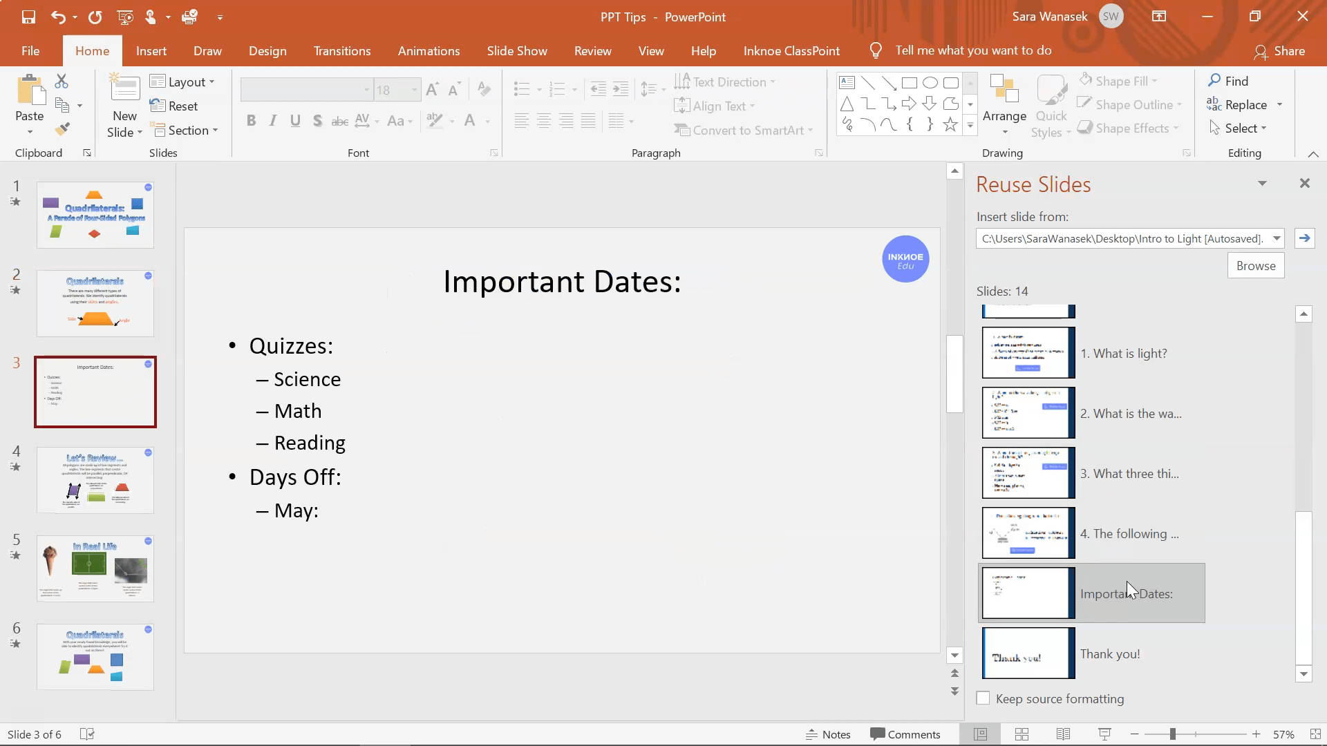 Productividad en PowerPoint Sugerencia 9 - Reutilizar diapositivas