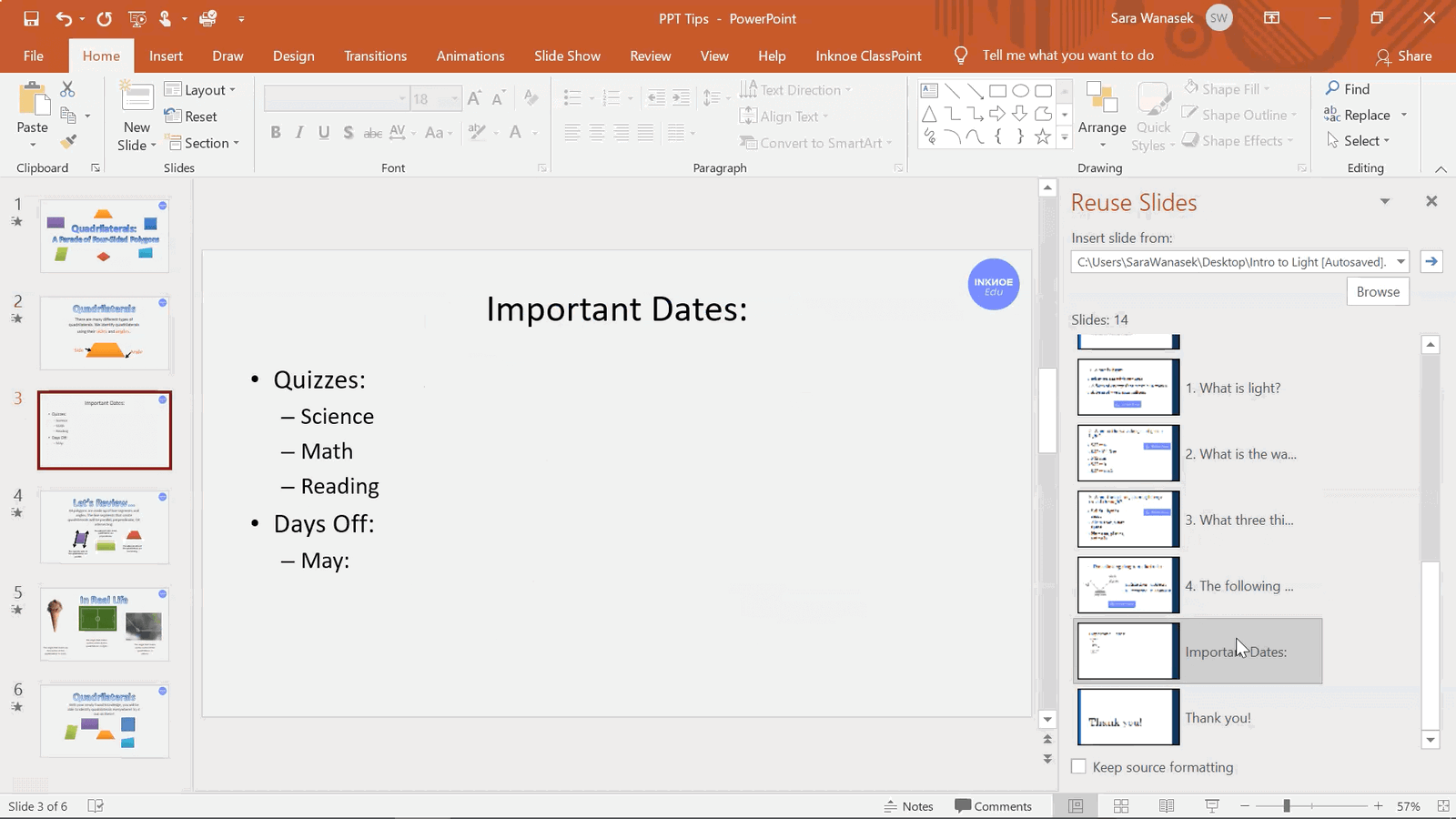 Productivité dans PowerPoint Conseil 9 - Réutiliser les diapositives