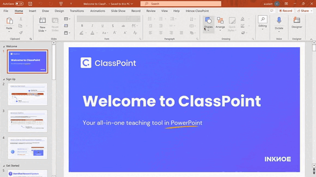 เรียกใช้ ClassPoint บน Mac