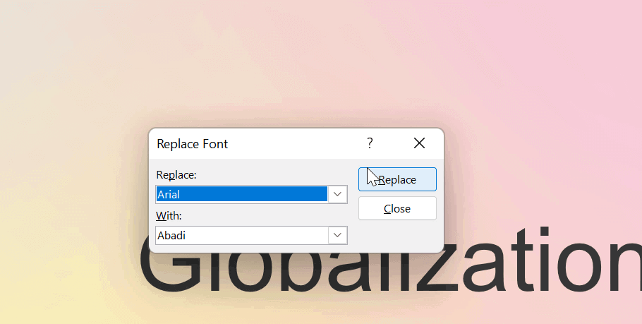 replace fonts in PPT file