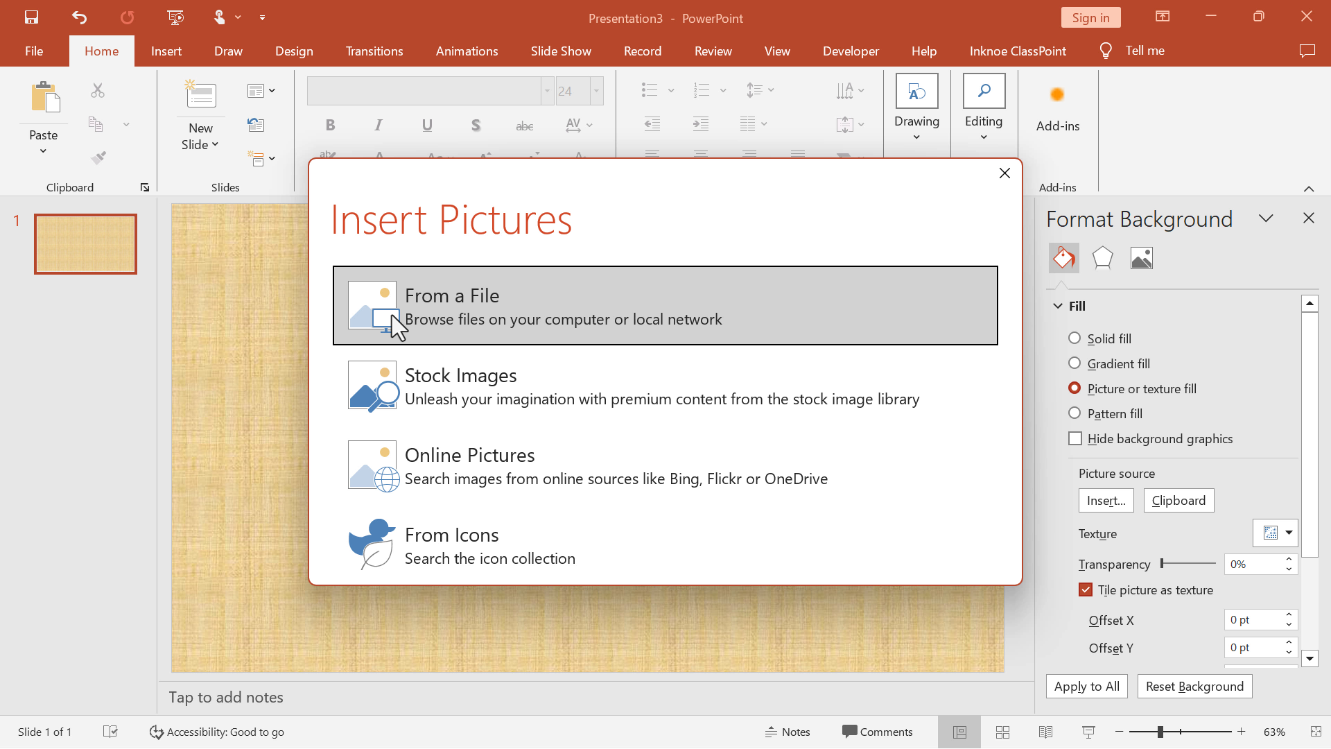 open pdf presentation in powerpoint