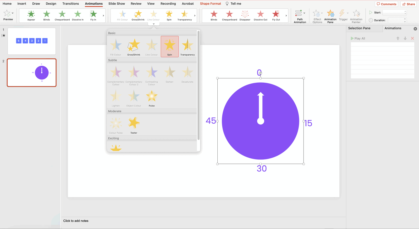 كيفية إضافة مؤقت إلى PowerPoint - طريقة مؤقت العد التنازلي على مدار الساعة الخطوة 3