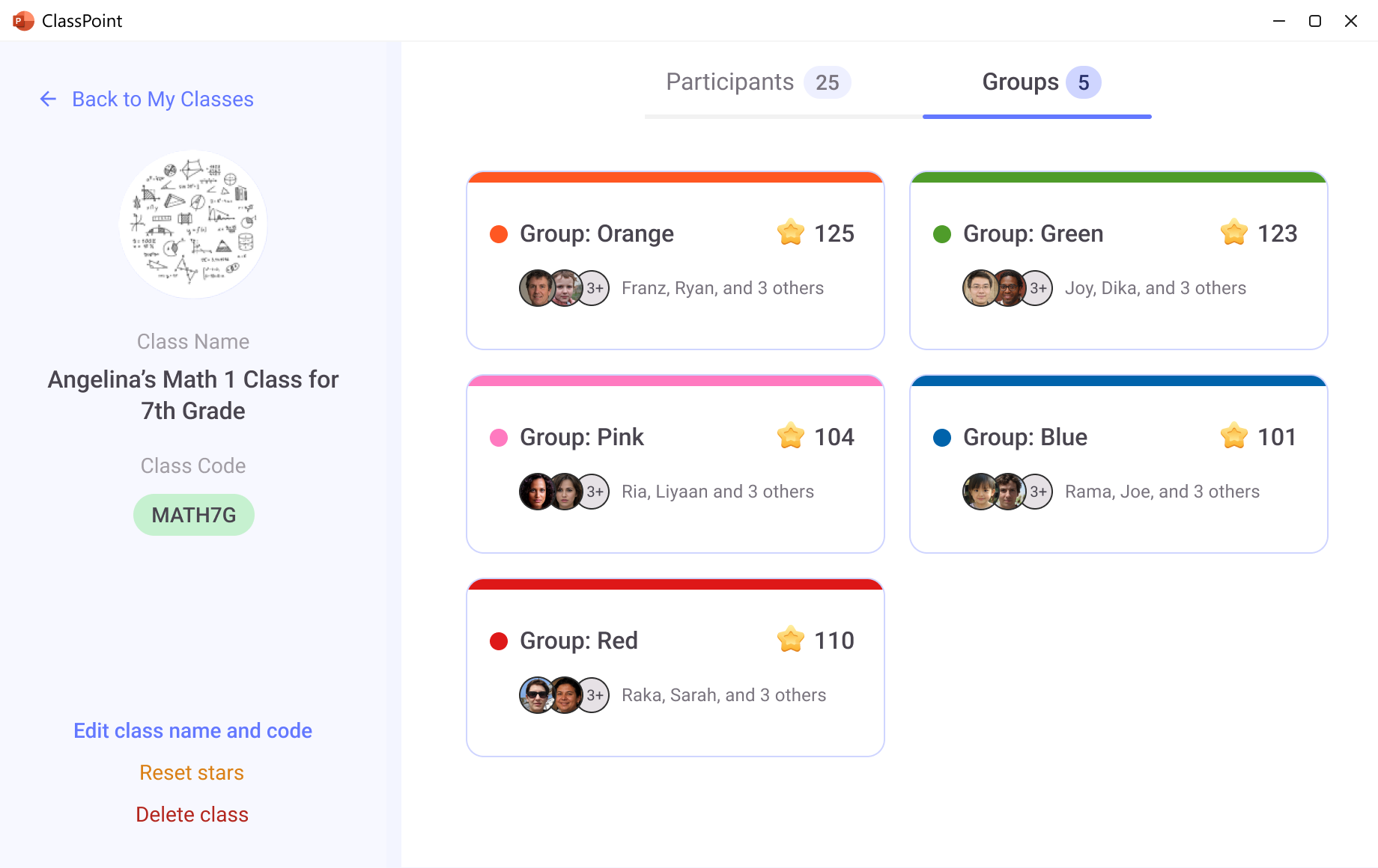 ClassPoint grouping