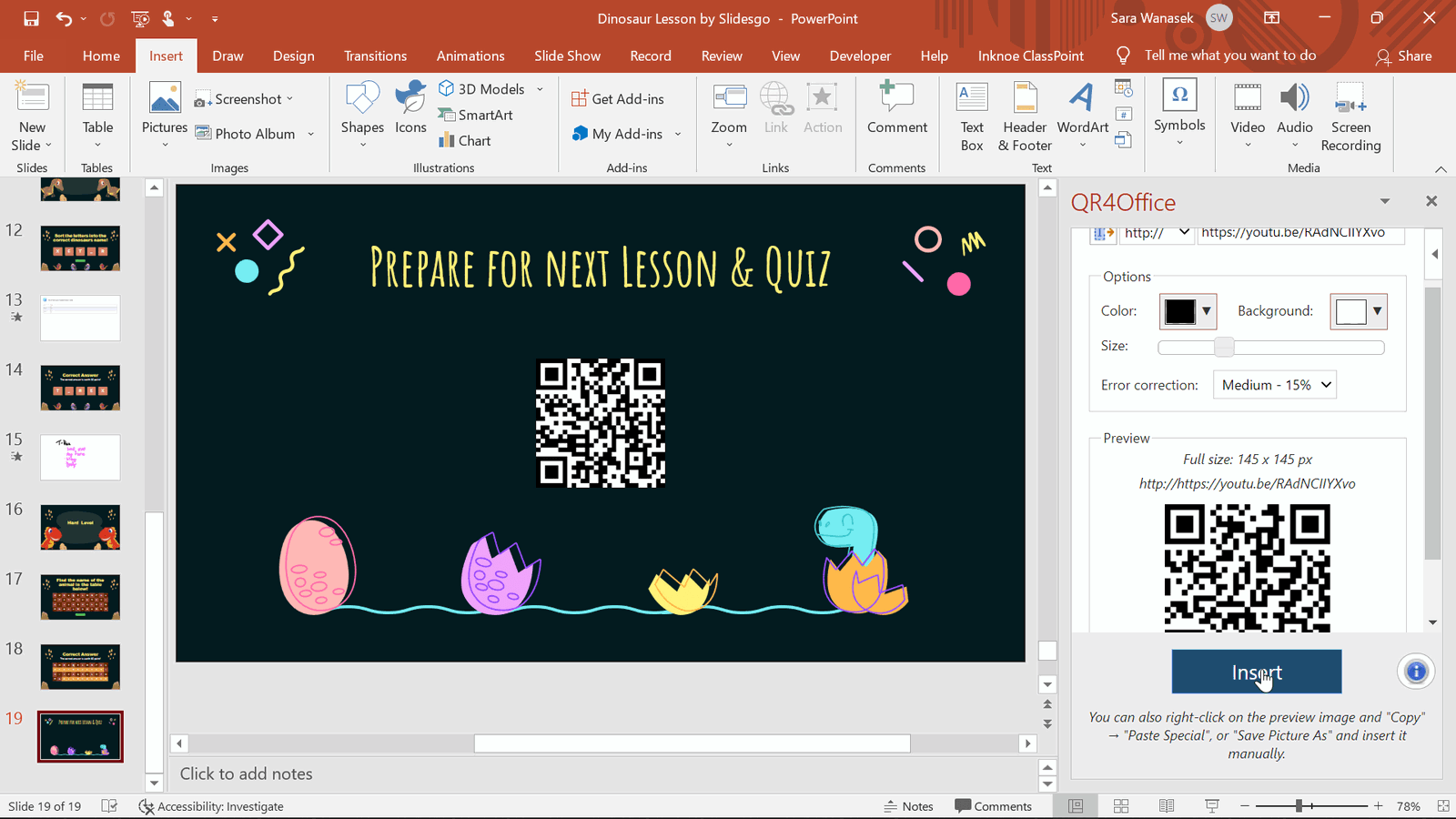 how to make powerpoint qr code