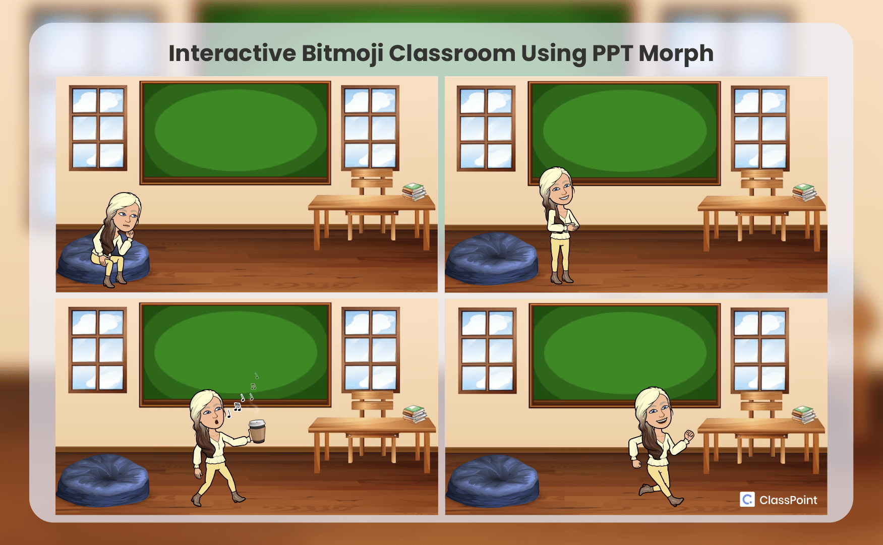 Salle de classe interactive Bitmoji avec PowerPoint Morph