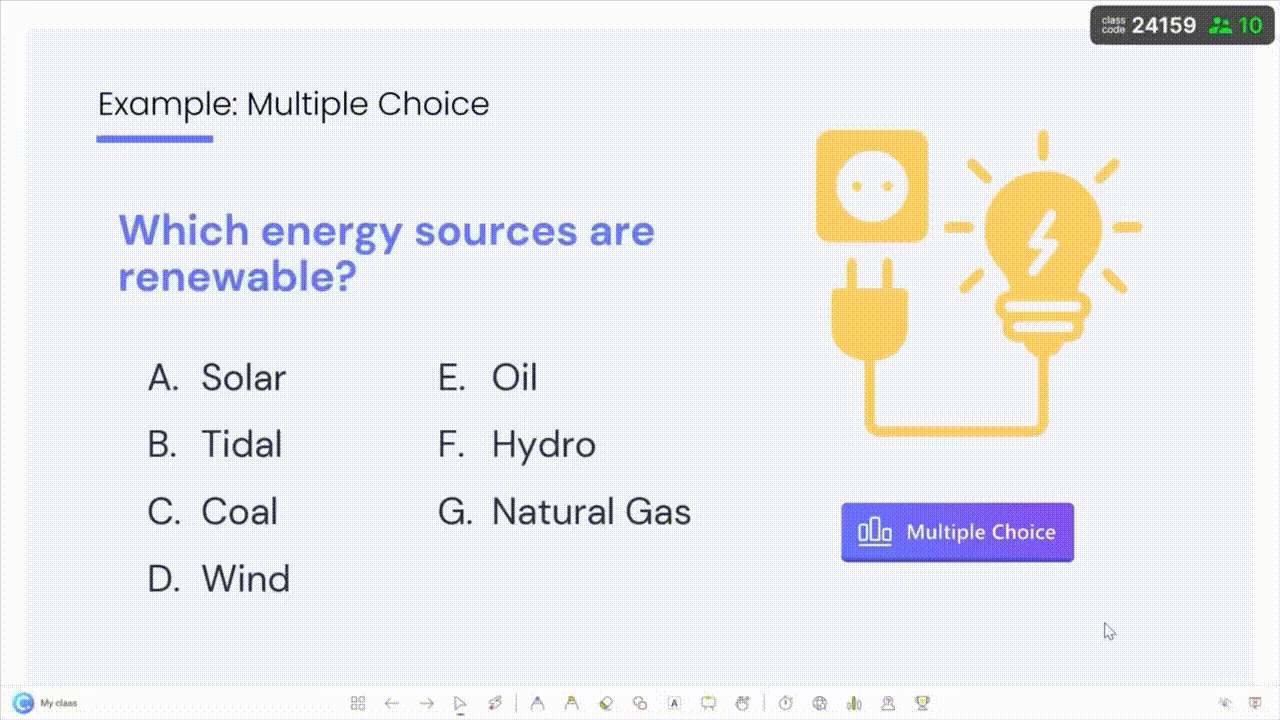 Run interactive quiz question in powerpoint