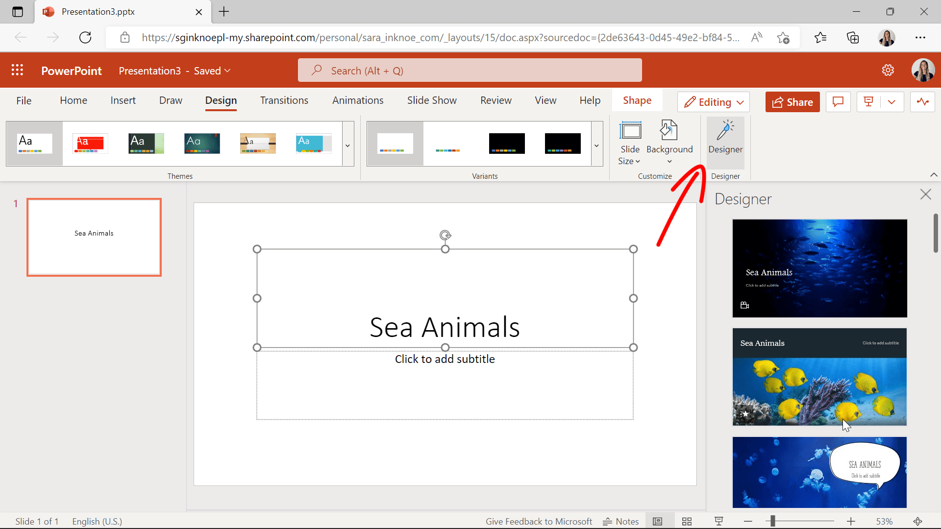 PowerPoint tips for the Designer feature
