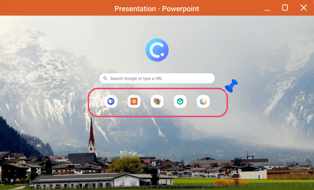 how to put a web page in presentation