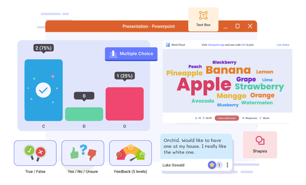 ClassPoint versatile question types