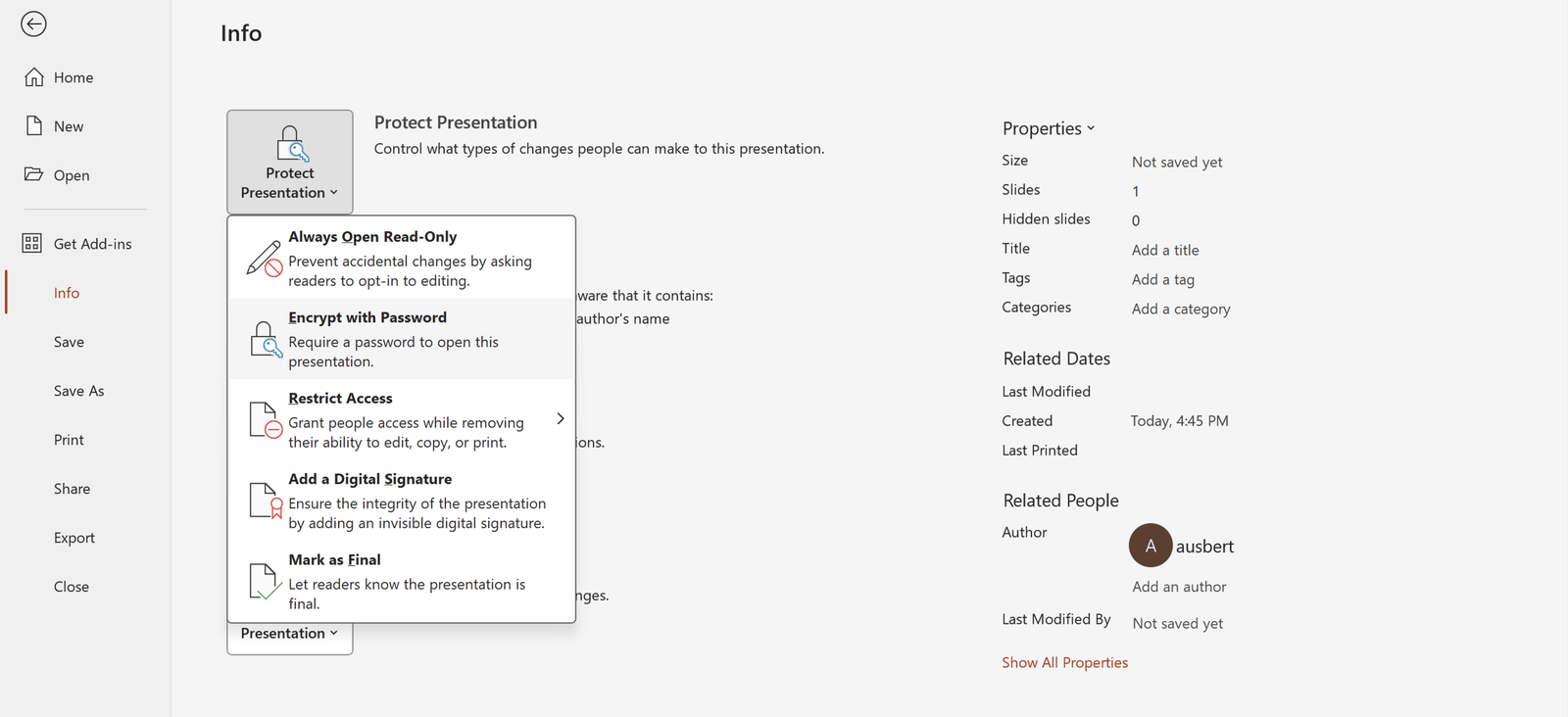 PowerPoint Password 