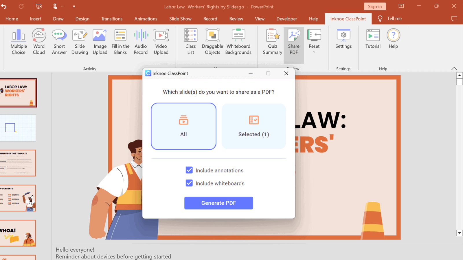 powerpoint show notes in presentation mode