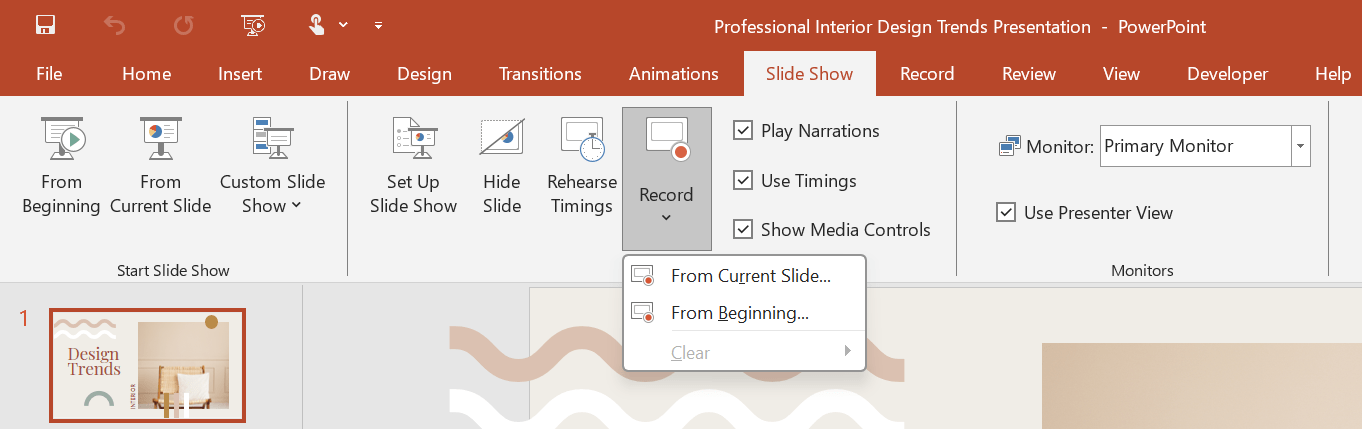 how to record powerpoint presentation with voice