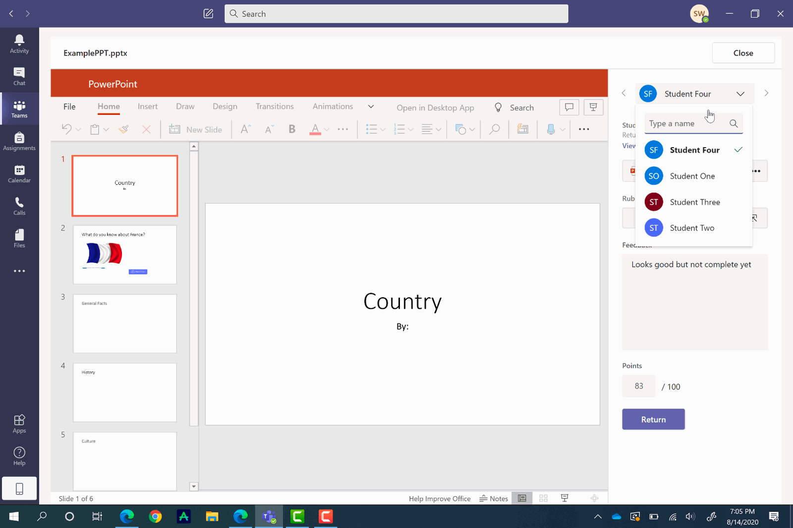 create assignment microsoft teams