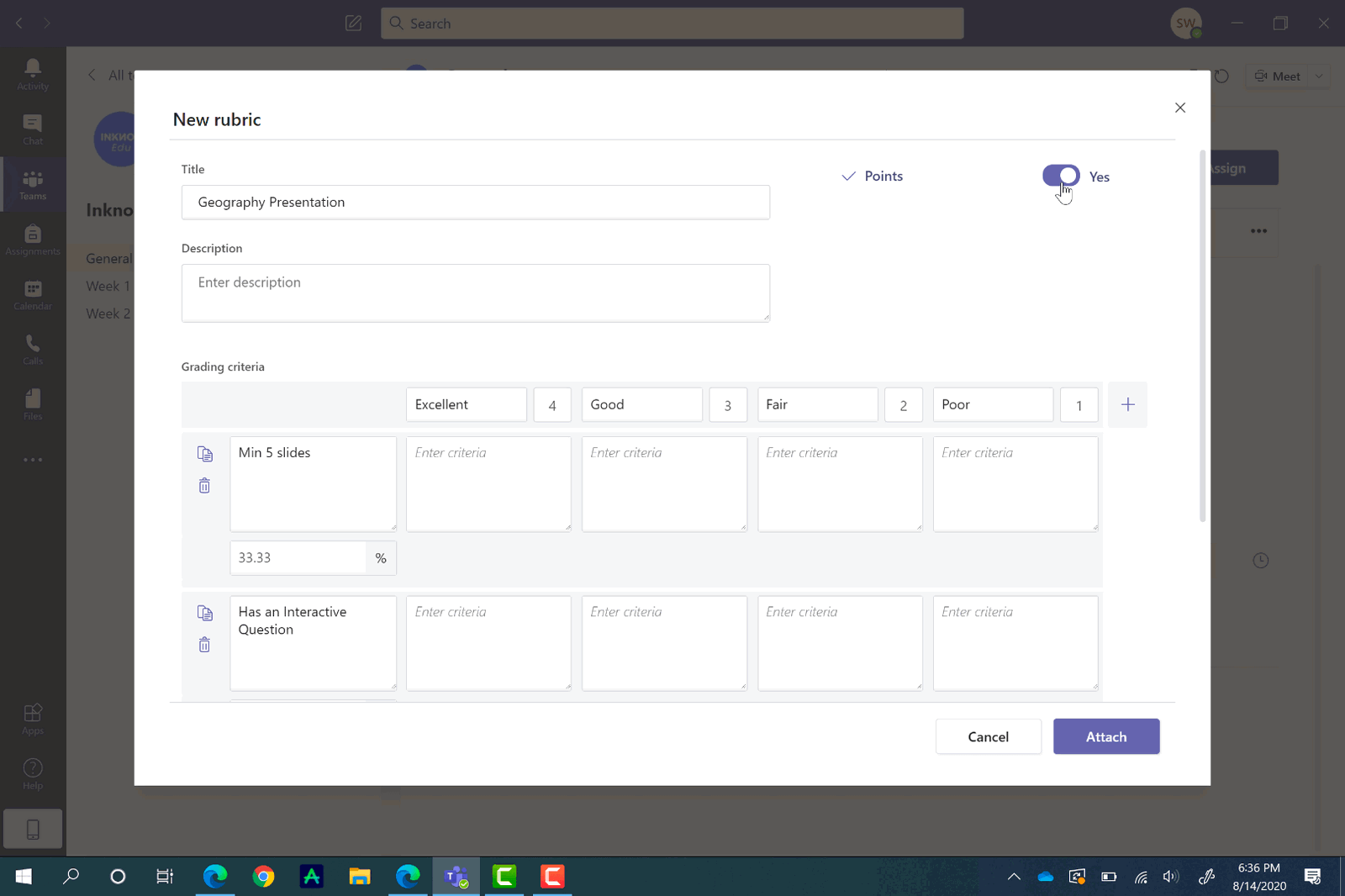 create assignment microsoft teams