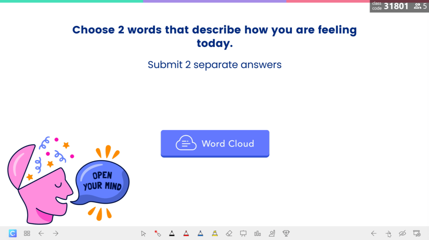 أنشطة Word Cloud: صف ما تشعر به ، SEL