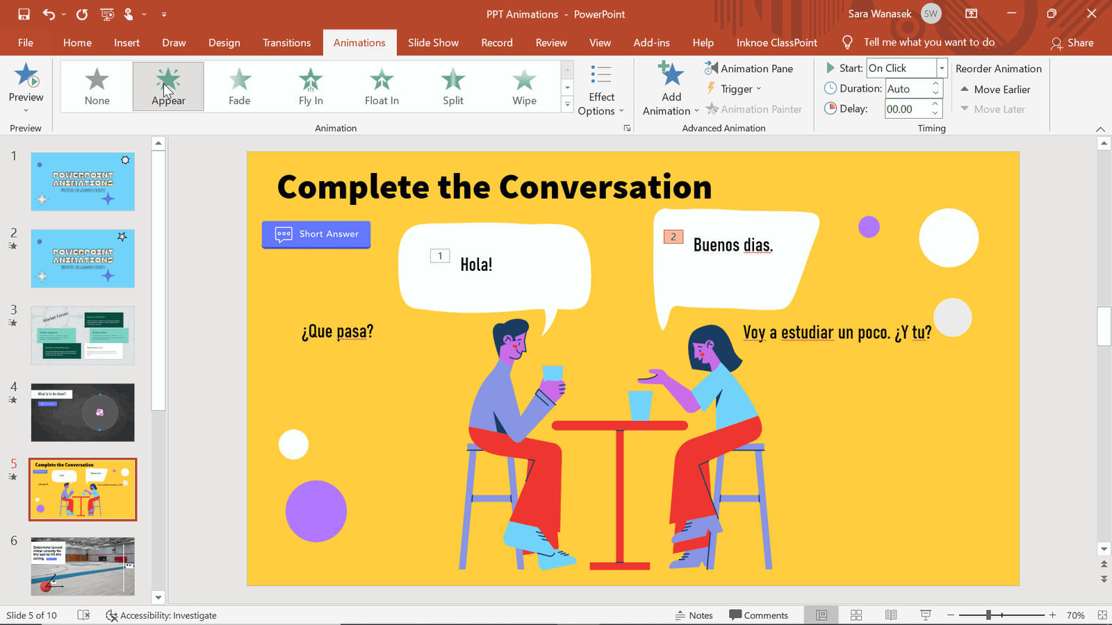 powerpoint presentation animation examples