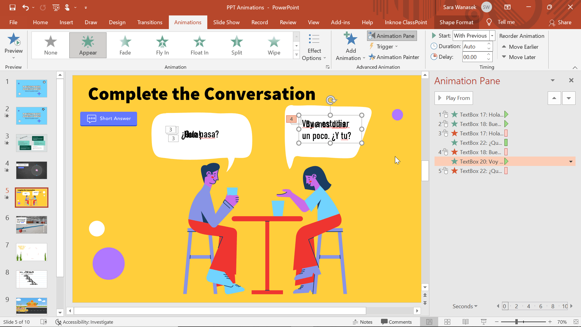 powerpoint presentation animation examples