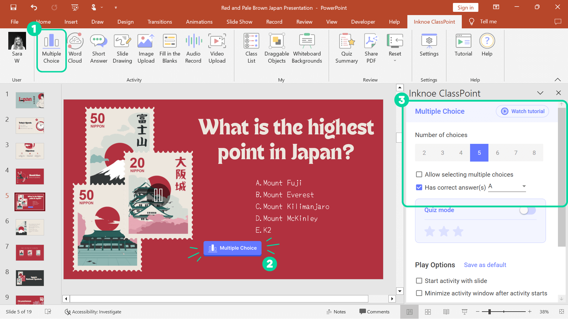 cara membuat kuis yang di-gamifikasi menggunakan ClassPoint di PowerPoint