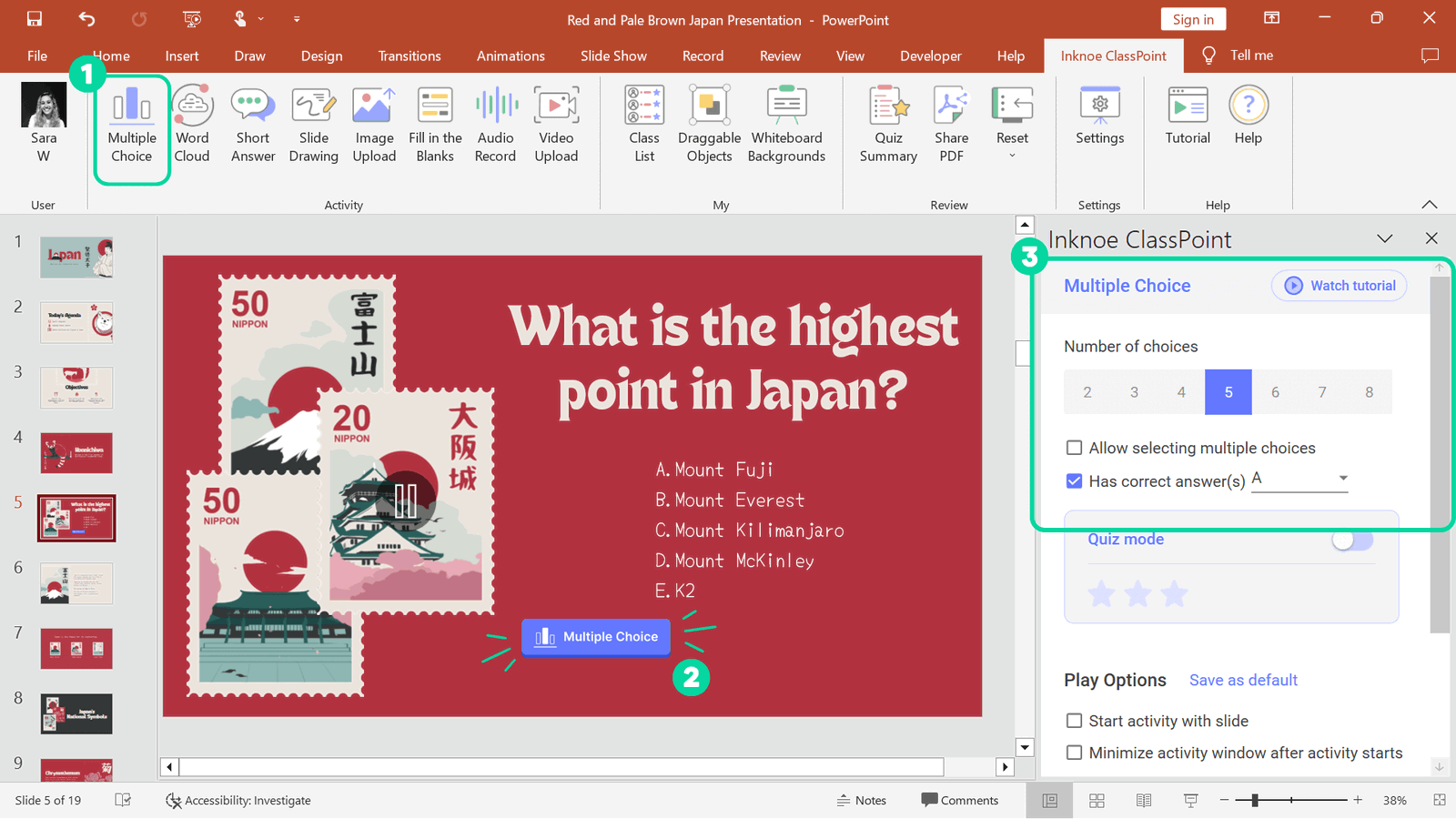 how to make a gamified quiz using ClassPoint in PowerPoint