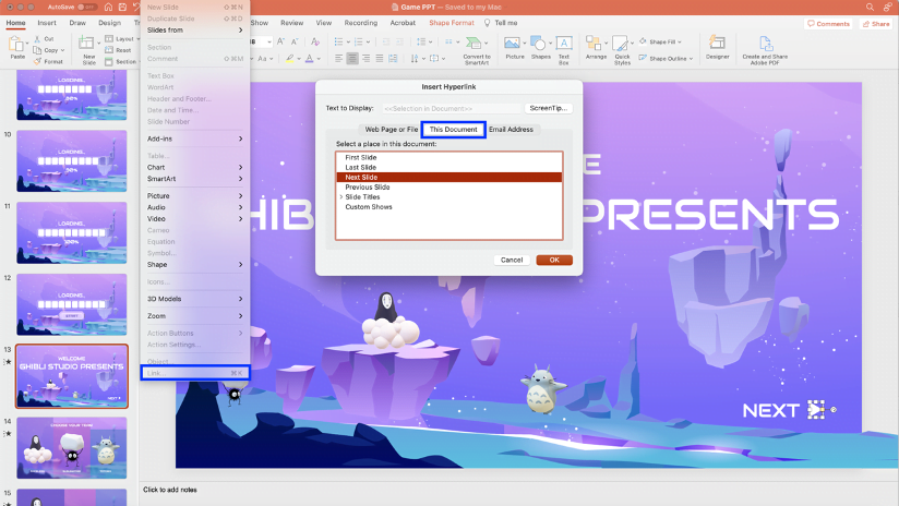 Hyperlink PowerPoint untuk transisi slide