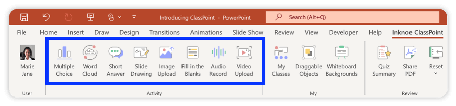 شريط أدوات ClassPoint  