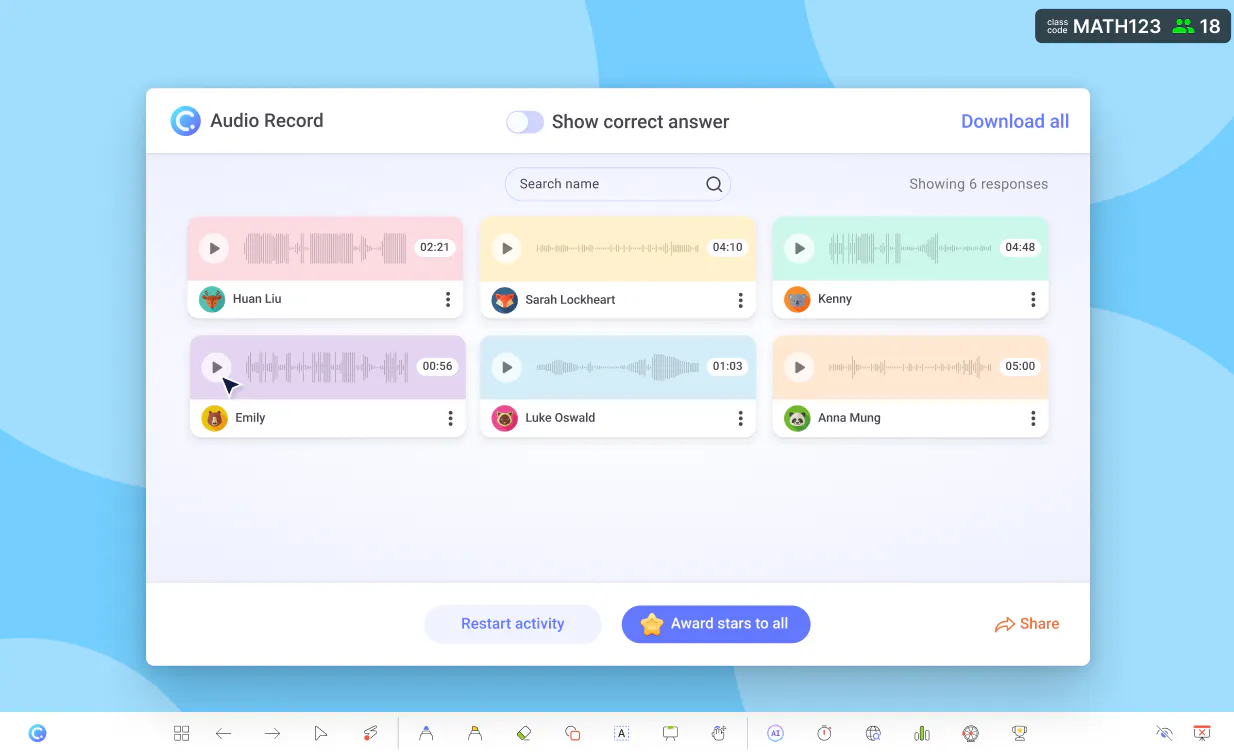 ClassPoint's audio record