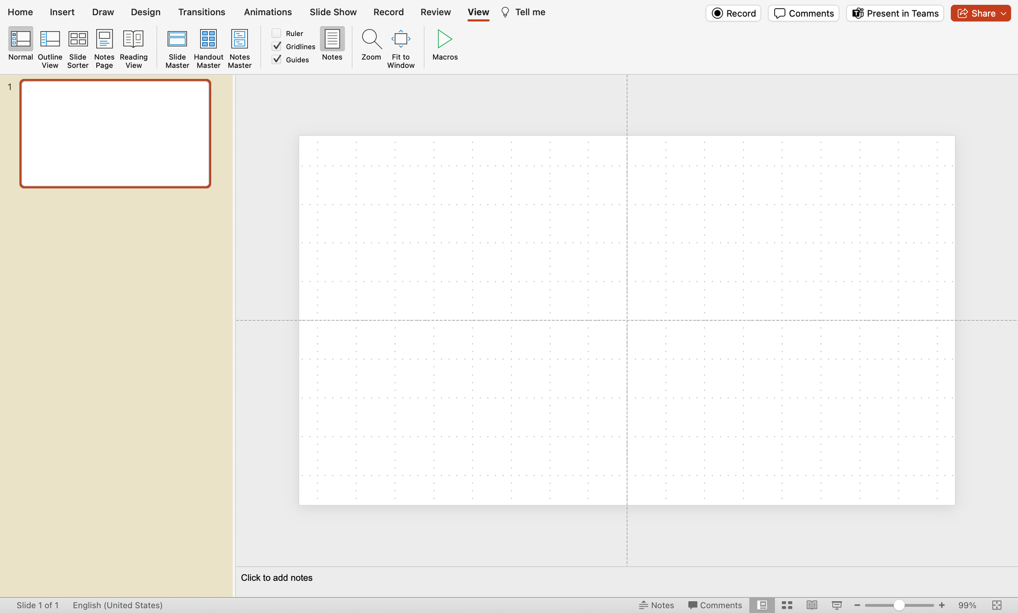 PowerPoint grids and guidelines