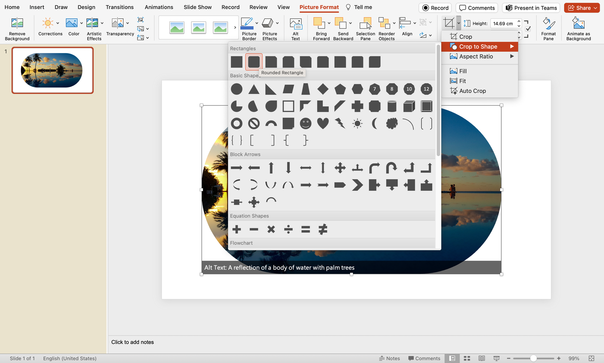 PowerPoint Customise Crop Shapes