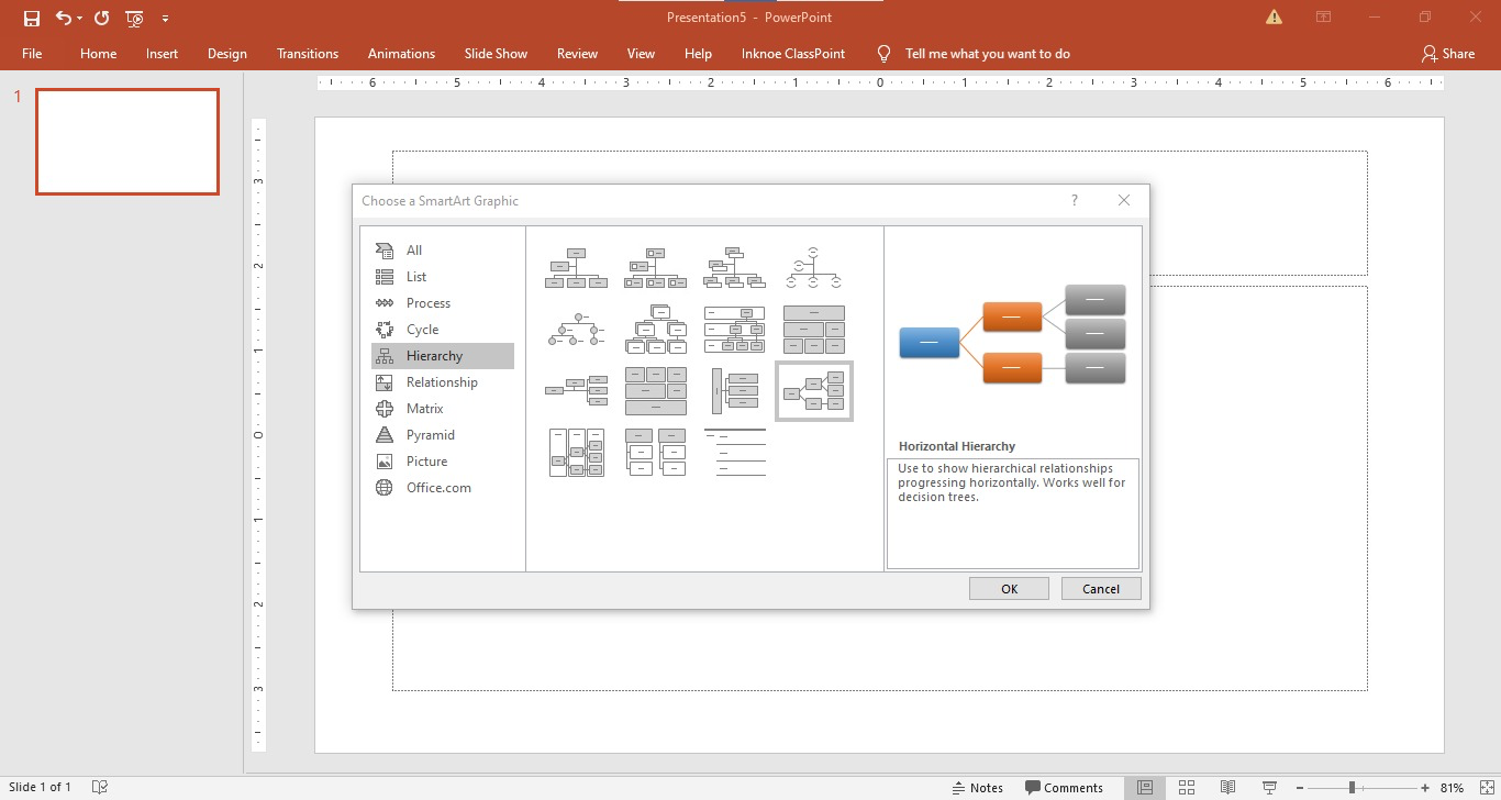 Make a decision tree on PowerPoint with SmartArt