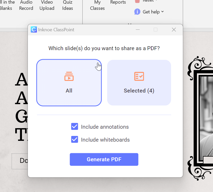 Share annotations on PowerPoint