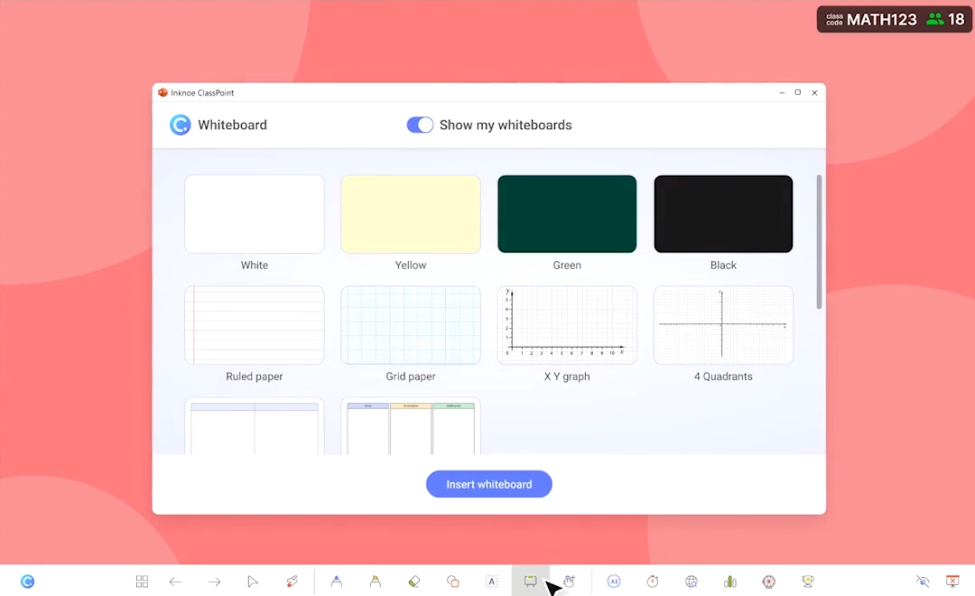 PowerPoint interactive whiteboard