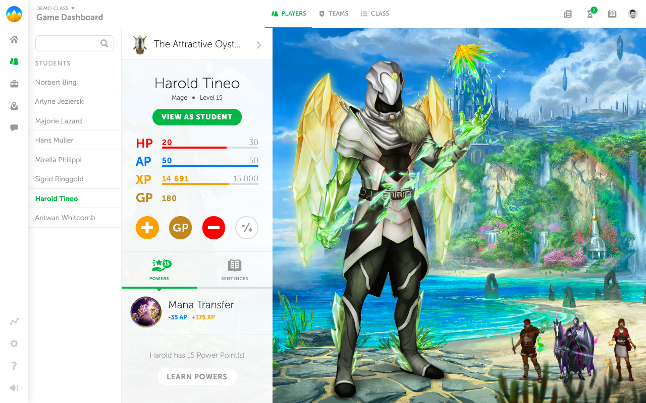 Classcraft Demo Class Screenshot