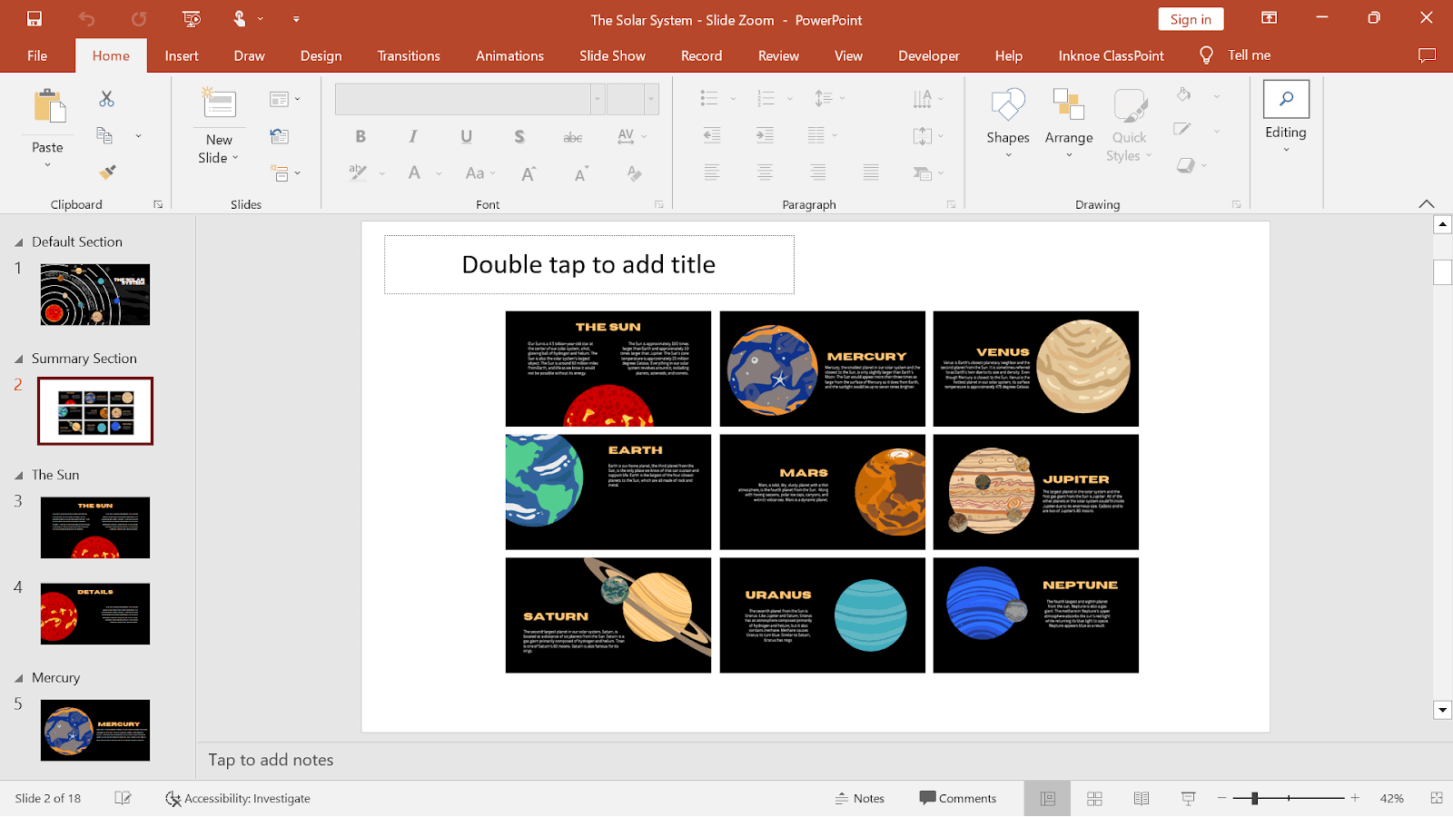 powerpoint zoom slide during presentation