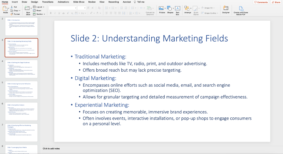 Slaid PowerPoint dijana daripada dokumen Microsoft word