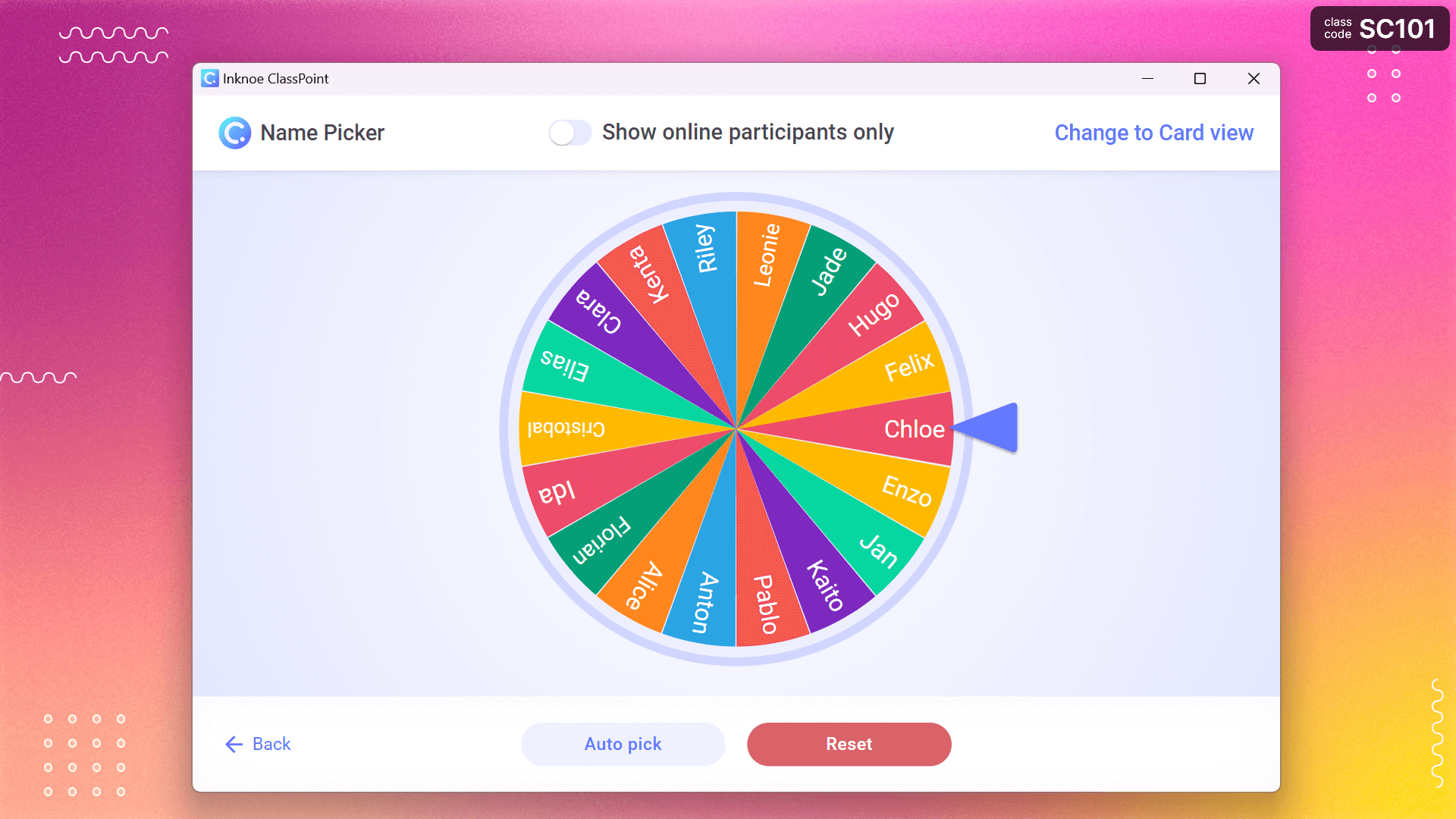Name picker in PowerPoint