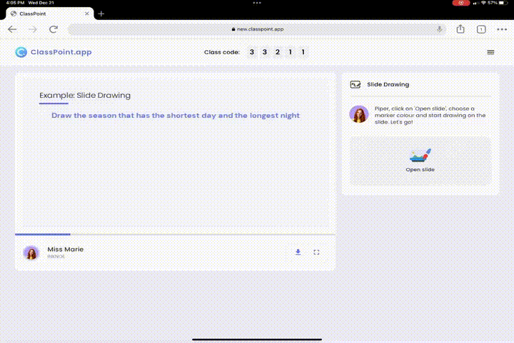 ClassPoint Slide Drawing for demostrator teaching style