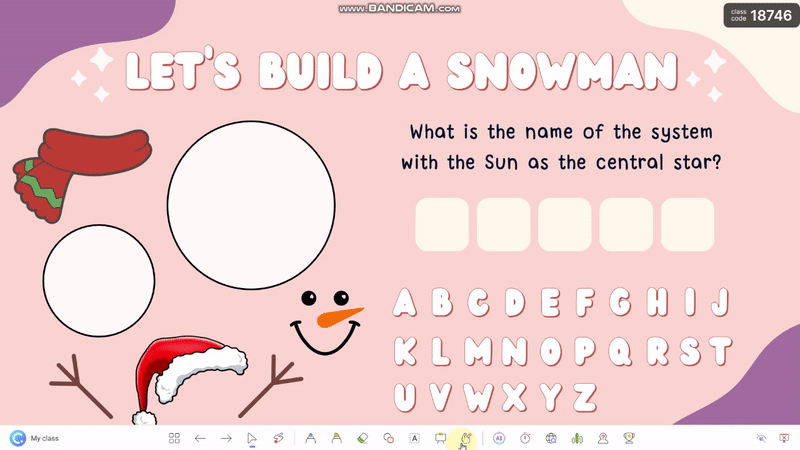le jeu du pendu - version construction d'un bonhomme de neige